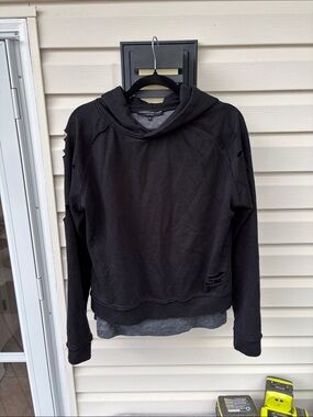 Generation Love Distressed Black Hooded Sweatshirt